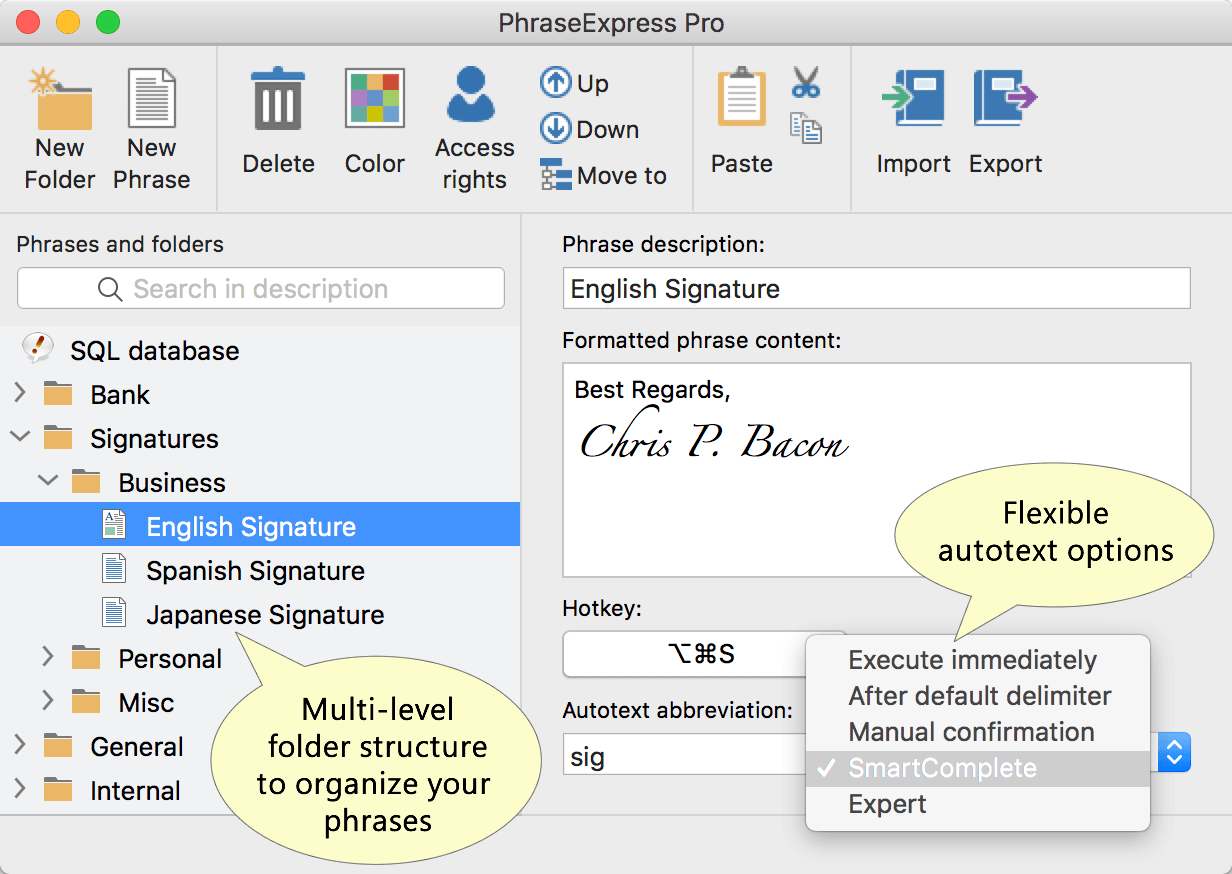auto text expander macbook pro mail